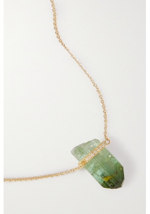 JIA JIA - 14-karat Gold, Tourmaline And Diamond Necklace - Green - One size