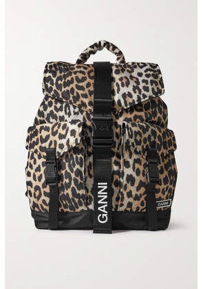 GANNI - + Net Sustain Leopard-print Recycled-shell Backpack - Animal print - One size
