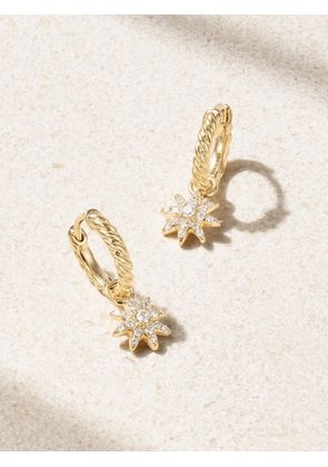 David Yurman - Petite Starburst 18-karat Gold Diamond Hoop Earrings - One size