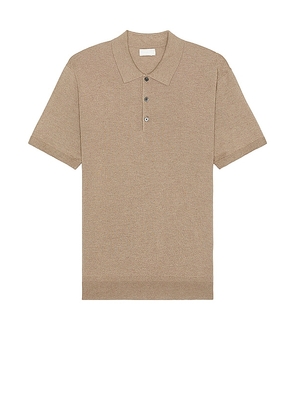 Club Monaco Lux Short Sleeve Silk Cash Polo in Brown. Size M, S.