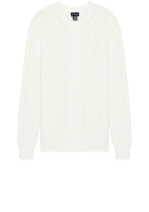 Club Monaco Large Cable Crew Sweater in White. Size M, S, XL/1X.