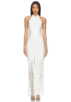 Herve Leger Natalie Gown in White. Size M, XS.