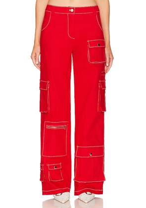 BY.DYLN Tyler Pants in Red. Size L, S, XS.