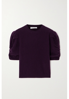 FRAME - Ruched Recycled Cashmere And Wool-blend Sweater - Purple - xx small,x small,small,medium,large,x large