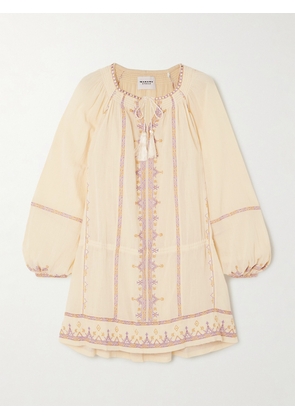 Marant Étoile - Parsley Embroidered Cotton-gauze Mini Dress - Yellow - FR34,FR36,FR38,FR40,FR42,FR44