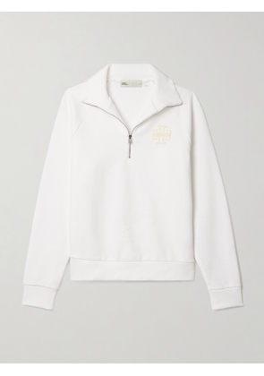 TORY SPORT - Terry-trimmed Cotton-jersey Sweatshirt - White - x small,small,medium,large,x large