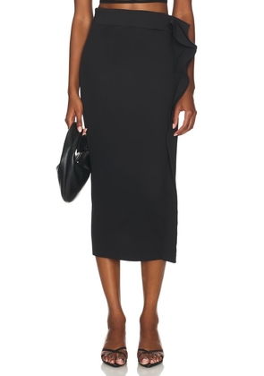 FIORUCCI Ruffle Midi Skirt in Black. Size 36, 38, 40, 42.