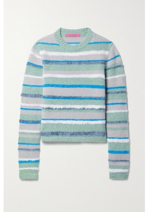The Elder Statesman - Striped Cashmere-blend Sweater - Blue - x small,small,medium,large