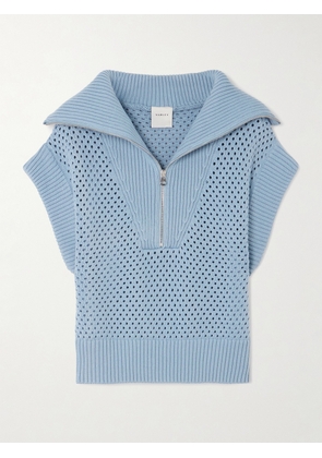 Varley - Mila Open-knit Cotton Sweater - Blue - xx small,x small,small,medium,large