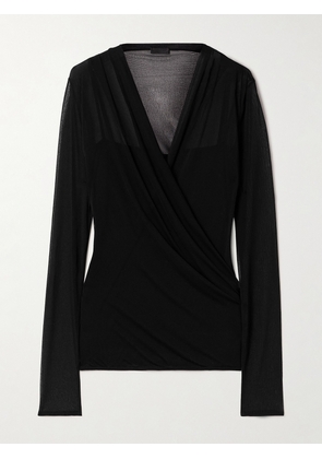 Givenchy - Draped Wrap-effect Stretch-tulle Top - Black - FR34,FR36,FR38,FR40,FR42,FR44