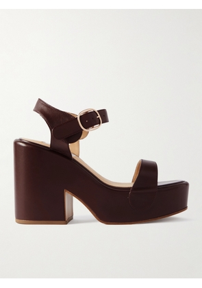 Gabriela Hearst - Iris Leather Platform Sandals - Burgundy - IT37,IT37.5,IT38,IT38.5,IT39,IT39.5,IT40.5