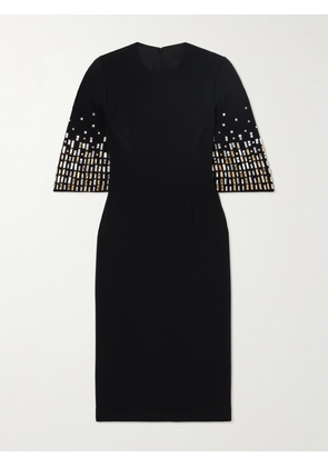Jenny Packham - Highball Queen Crystal-embellished Crepe Midi Dress - Black - 6,8,10,12,14,18,20
