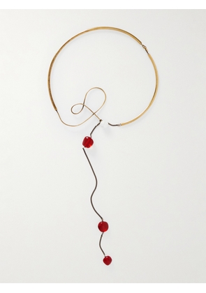 Dries Van Noten - Gold-tone, Crystal And Pearl Necklace - Red - One size