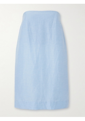 BONDI BORN - Bormio Strapless Poplin Mini Dress - Blue - x small,small,medium,large,x large
