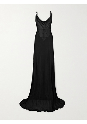 BONDI BORN - Open-back Voile Maxi Dress - Black - x small,small,medium,large,x large,xx large