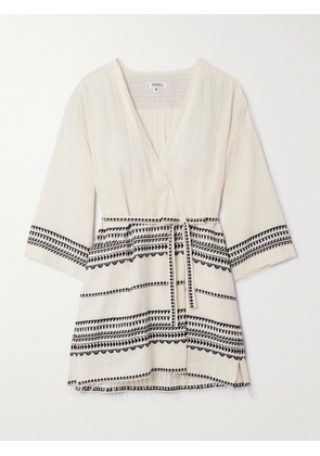 lemlem - Imani Striped Fringed Cotton Coverup - Off-white - x small,small,medium,large