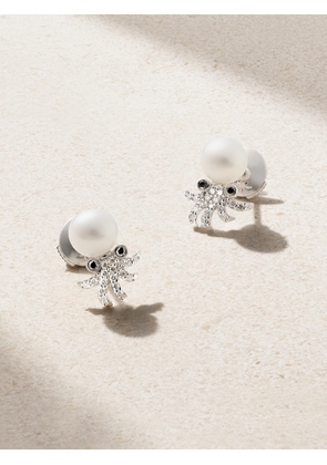 Yvonne Léon - 9-karat White Gold, Pearl And Diamond Earrings - One size