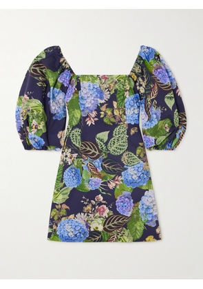 Cara Cara - Montauk Floral-print Cotton-poplin Mini Dress - Blue - xx small,x small,small,medium,large,x large