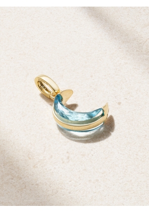 Foundrae - Baby Crescent 18-karat Gold Topaz Pendant - One size