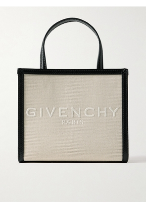 Givenchy - Leather-trimmed Embroidered Canvas Tote - Neutrals - One size