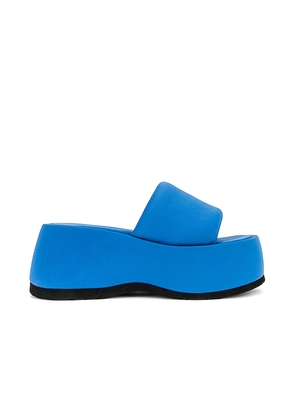 Jeffrey Campbell Txt Me Platform Sandal in Blue. Size 8.