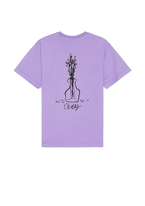 Obey Flower Sketch Tee in Lavender. Size L, S.