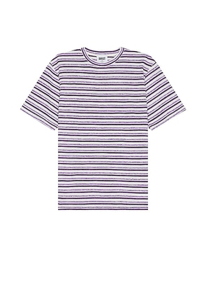 KROST Striped Oversized Tee in Purple. Size M, S, XL/1X.