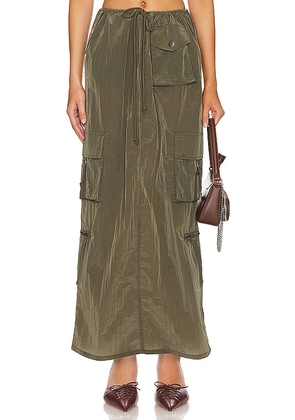 Lovers and Friends Noah Maxi Skirt in Olive. Size L, S, XL, XS, XXS.