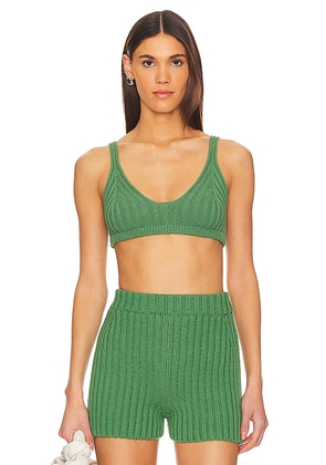 The Knotty Ones Pieva Bralette in Green. Size S/M.