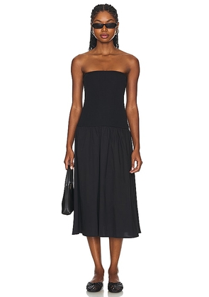 WeWoreWhat Ribbed Midi Dress in Black. Size L, S.