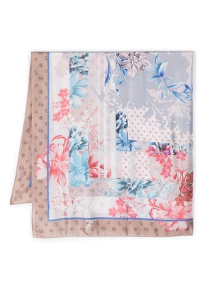 LIU JO floral-print satin scarf - Neutrals