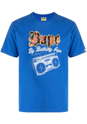 A BATHING APE® graphic-print cotton T-shirt - Blue
