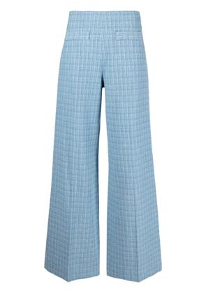 SANDRO Narsy checked wide-leg trousers - Blue