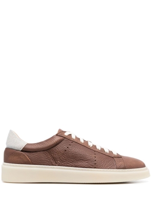 Eleventy low-top leather sneakers - Brown