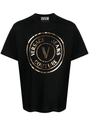 Versace Jeans Couture foiled logo-print cotton T-shirt - Black