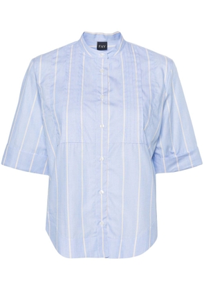 Fay pintuck-detailed striped shirt - Blue