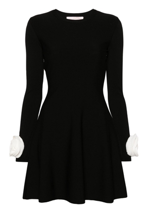 Valentino Garavani floral-appliqué mini dress - Black
