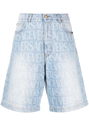 Versace Versace Allover denim shorts - Blue