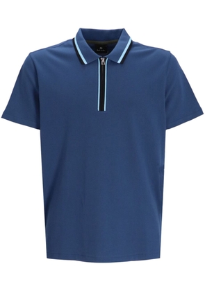 Paul Smith short-zip cotton polo shirt - Blue
