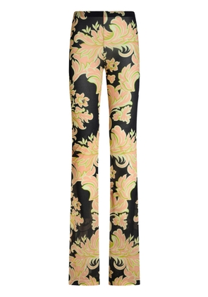 ETRO floral-print high-waisted trousers - Black
