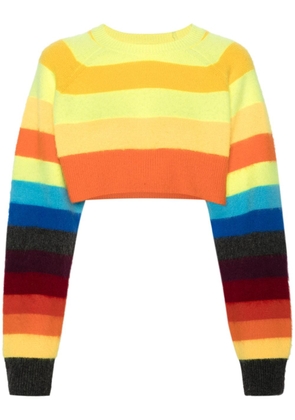 Christopher John Rogers striped cropped jumper - Yellow