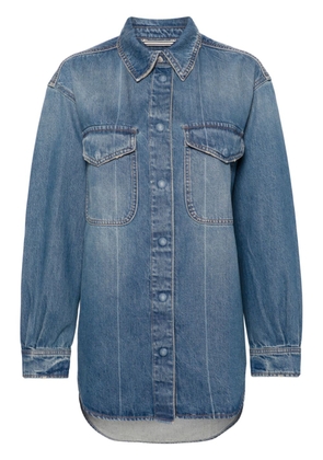 Closed stud-fastening denim shirt jacket - Blue