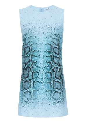 Ermanno Scervino crystal-embellished snake-print mini dress - Blue