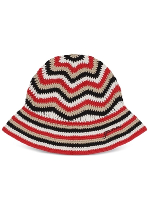 GANNI organic-cotton crochet bucket hat - Red