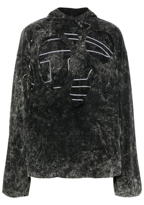 Diesel S-Mar-Peeloval cotton hoodie - Black