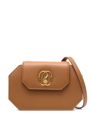 Bally Emblem Octogone leather mini bag - Brown