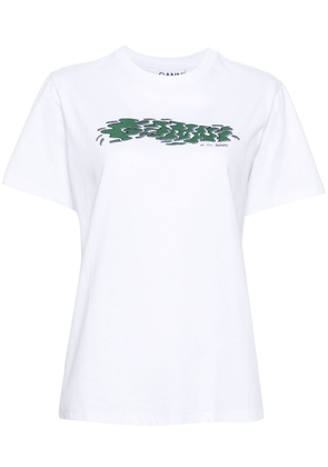 GANNI Future logo-print T-shirt - White