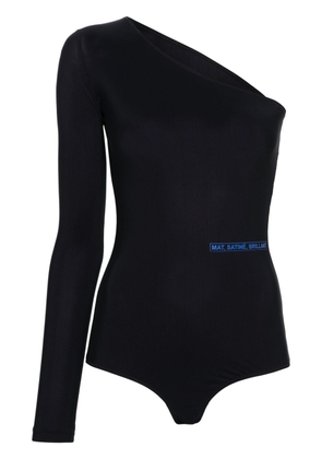 MM6 Maison Margiela single-stitch logo asymmetric bodysuit - Black