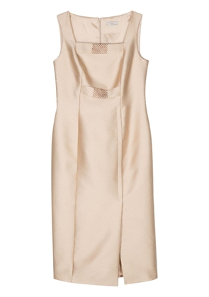 Fely Campo crystal-embellishment crepe dress - Gold