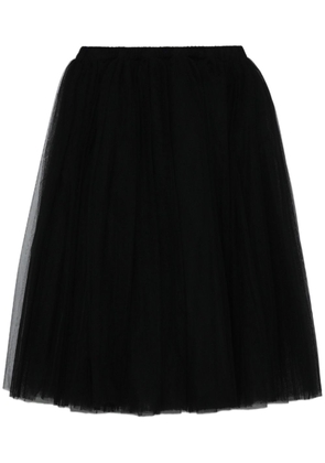 Black Comme Des Garçons tulle midi skirt